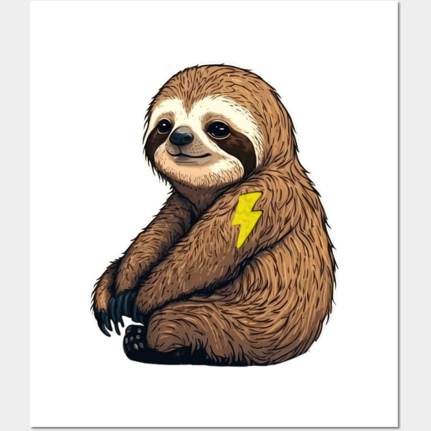 sloth flash tattoo Wall Art by Micapox